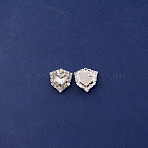 Sew on Glass Rhinestone, with Zinc Alloy Findings, Garment Accessories, Faceted, Polygon, Crystal, Silver, 18x17x7mm(PALLOY-WH0097-02S)