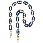 Oval Resin Link Purse Chains, with Alloy Clasps, for Bag Replacement Accessories, Light Gold, Medium Blue, 874mm(FIND-WH20006-62B)