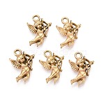 304 Stainless Steel Charms, Cupid with Arrow, Golden, 14.5x10.5x3mm, Hole: 1.6~1.8mm(STAS-T072-132G)