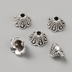 Alloy Bead Caps, Flower, Antique Silver, 7.5~8x5mm, Hole: 1.3mm(FIND-WH0427-93AS)