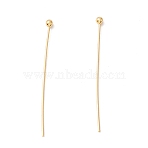 Brass Ball Head Pins, Long-Lasting Plated, Cadmium Free & Lead Free, Real 18K Gold Plated, 30~30.5mm, Head: 1.8mm, Pin: 0.5mm, 24 Gauge(X-KK-WH0058-02C-G01)