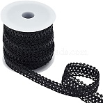 10Yards PU Imitation Leather Ribbon with 1Pc Plastic Empty Spools for Wire, Black, 3/4 inch(20.5mm)(OCOR-FG0002-57)