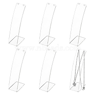 Transparent Acrylic Necklace Display Stands, Single Necklace Showing Holder, L Shape, Clear, 4.7x3x11.5cm, Slot: 2.5x4.5(NDIS-WH0006-10)