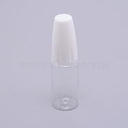 PET Refillable Dropper Bottle, with Stainless Steel Pin, Column, White, 20x74mm, Stainless Steel Pin: 1mm, inner size: 0.8mm, Capacity: 10ml(0.34 fl. oz)(MRMJ-WH0065-37B)