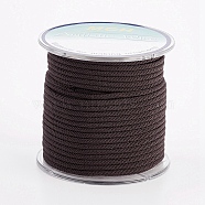 Round Polyester Cords, Milan Cords/Twisted Cords, with Random Spools, Coconut Brown, 2.5mm, about 10.93 yards(10m)/roll(OCOR-L035-A20)