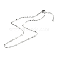 304 Stainless Steel Satellite Chain Necklaces, with Lobster Claw Clasps, Stainless Steel Color, 15.74 inch(40cm)(NJEW-JN03459-01)