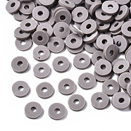 Handmade Polymer Clay Beads, for DIY Jewelry Crafts Supplies, Disc/Flat Round, Heishi Beads, Gray, 6x1mm, Hole: 2mm, about 23500pcs/1000g(CLAY-Q251-6.0mm-104)