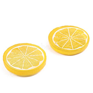 Resin Cabochons, Lemon, Yellow, 40x7mm(RESI-WH0009-88A)