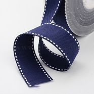Grosgrain Polyester Ribbons for Gift Packings, Midnight Blue, 1 inch(25mm), about 100yards/roll(91.44m/roll)(SRIB-I001-025-371W)