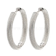 Brass Hoop Earrings, Ring, Platinum, 23.5x25x3mm(EJEW-I289-03P)