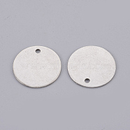 304 Stainless Steel Stamping Blank Tag Pendants, Flat Round, Stainless Steel Color, 15x0.6mm, Hole: 1.4mm(STAS-F175-06P)
