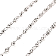 Non-Tarnish 304 Stainless Steel Oval Link Chains, Soldered, Stainless Steel Color, 6.5x4x0.8mm, about 25M/Roll(CHS-P018-23P)