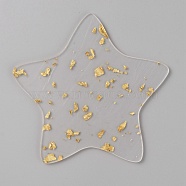 Acrylic Cup Mats, with Gold Foil, Heat Resistant Pot Mats, for Home Kitchen, Star, 120x125x3mm(AJEW-WH0348-111A-01)