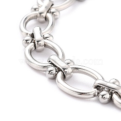 304 Stainless Steel Link Chains, Unwelded, Stainless Steel Color, 9mm(CHS-Z001-06P)