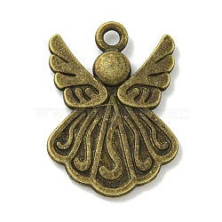 Tibetan Style Alloy Pendants, Lead Free & Cadmium Free, Angel, Antique Bronze, 15.5x21.5x1.5mm, Hole: 1.5mm(TIBE-I026-5981AB)