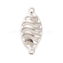 925 Sterling Silver 3D Holow Connector Charms, Silver Color Plated, Horse Eye, 10x4.5x2mm, Hole: 0.7mm(STER-F058-02S-02)