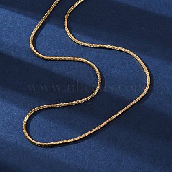 304 Stainless Steel Square Snake Chain Necklaces, with Lobster Claw Clasps, Golden, 15.74 inch(40cm), 1.5mm(STAS-G244-83B-G)