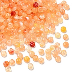 Transparent Acrylic Beads, Flat Round, Dark Orange, 7x4mm, Hole: 1.8mm, about 3300~3448pcs/500g(OACR-Z030-04H)
