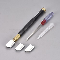 Glass Cutter Tool Set, Pencil Style Oil Feed Carbide Tip, for Tiles/Mirror, Box: 18.7x9.1x3.3cm, 5pcs/set(TOOL-WH0119-27)