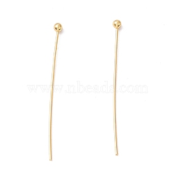 Brass Ball Head Pins, Long-Lasting Plated, Cadmium Free & Lead Free, Real 18K Gold Plated, 30~30.5mm, Head: 1.8mm, Pin: 0.5mm, 24 Gauge(X-KK-WH0058-02C-G01)