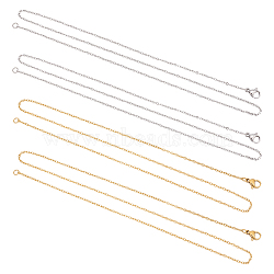 Vacuum Plating 304 Stainless Steel Cable Chain Necklaces, with Lobster Claw Clasps, Golden & Stainless Steel Color, 19.7 inch(50cm), 12pcs/box(STAS-UN0005-35)
