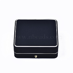 Imitation Leather Bracelet Box, Jewelry Storage Case, for Wedding, Engagement, Anniversary Party, Rectangle, Black, 8.9x9.9x4.2cm(LBOX-S001-005A)