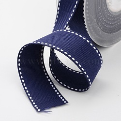 Grosgrain Polyester Ribbons for Gift Packings, Midnight Blue, 1 inches(25mm), about 100yards/roll(91.44m/roll)(SRIB-I001-025-371W)