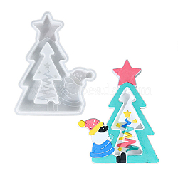 Christmas Theme DIY Silicone Candle Molds, Resin Casting Molds, White, Christmas Tree, 180x130x19mm(SIMO-G005-01C)