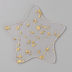 Acrylic Cup Mats, with Gold Foil, Heat Resistant Pot Mats, for Home Kitchen, Star, 120x125x3mm(AJEW-WH0348-111A-01)