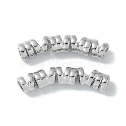 Brass Beads, Cadmium Free & Nickel Free & Lead Free, Real Platinum Plated, 7.5~8.5mm wide, 28.5~29.5mm long, 5.5mm thick, hole: 3.5mm.(KK-H482-02P)
