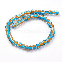 Handmade Lampwork Beads Strands, Faceted, Rondelle, Orange, 10.5~11.5x7.5~8mm, Hole: 2~2.5mm, about 51pcs/strand, 15.7 inch(40cm)(LAMP-F014-F01-B)