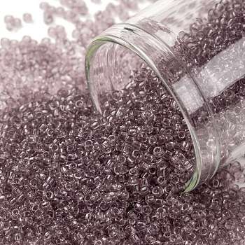 TOHO Round Seed Beads, Japanese Seed Beads, (6) Transparent Light Amethyst, 15/0, 1.5mm, Hole: 0.7mm, about 15000pcs/50g