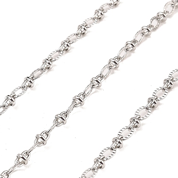 Non-Tarnish 304 Stainless Steel Oval Link Chains, Soldered, Stainless Steel Color, 6.5x4x0.8mm, about 25M/Roll