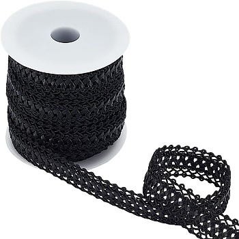 10Yards PU Imitation Leather Ribbon with 1Pc Plastic Empty Spools for Wire, Black, 3/4 inch(20.5mm)
