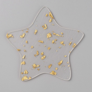 Acrylic Cup Mats, with Gold Foil, Heat Resistant Pot Mats, for Home Kitchen, Star, 120x125x3mm