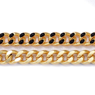 Two Tone Handmade Brass Curb Chains(CHC-I035-01G-06)-2