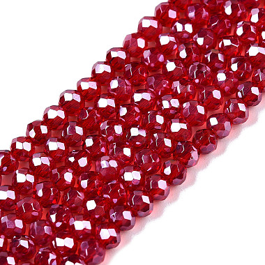 FireBrick Rondelle Glass Beads