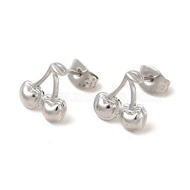 Cherry 304 Stainless Steel Stud Earrings