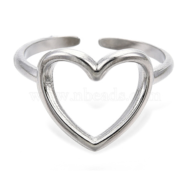 304 Stainless Steel Hollow Heart Cuff Rings(RJEW-N038-122P)-3