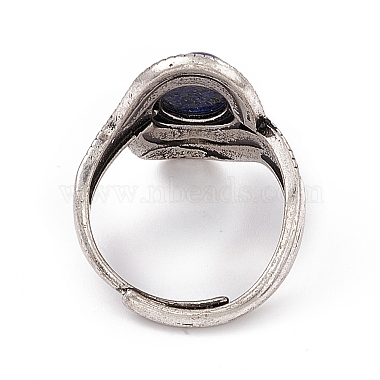 Oval Natural Lapis Lazuli Adjustable Rings(RJEW-E067-06AS)-3