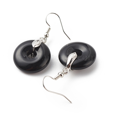 Boucles d'oreilles pendantes en obsidienne naturelle(EJEW-G300-01P-06)-3