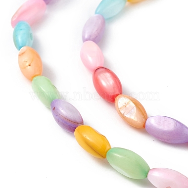 Natural Freshwater Shell Dyed Beads Strands(SHEL-M018-13-12)-3
