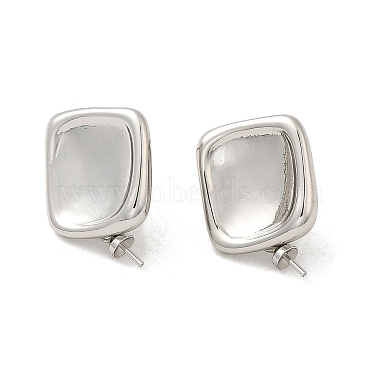 Real Platinum Plated Square Brass Stud Earring Findings