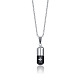 Two Tone 316L Stainless Steel Pill with Cross Urn Ashes Pendant Necklace with Cable Chains(BOTT-PW0001-010PEB)-1