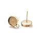 Ion Plating(IP) 304 Stainless Steel Stud Earring Settings(X-STAS-H467-08G-14mm)-1