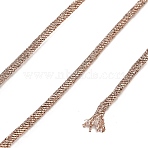 Polyester Braided Metallic Cord with Inner Core, Round, for Shoe Lace Cord, Keychain Lanyard, Rope Bracelets Making, Dark Salmon, 3mm(OCOR-NH0001-02A)