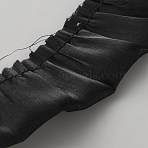 Chiffon Wrinkles Lace Ribbon, Lace Trim, Clothes Accessories, Black, 1-1/8 inch(30mm)(OCOR-WH0078-380B-03)