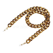 Eyeglasses Chains, Neck Strap for Eyeglasses, with Transparent Acrylic Curb Chains, 304 Stainless Steel Lobster Claw Clasps and Rubber Loop Ends, Goldenrod, 28.15 inch(71.5cm)(AJEW-EH00221)