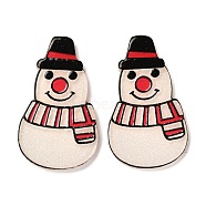 Christmas Themed Acrylic Cabochons, Snowman, Antique White, 33x19.5x2.5mm(MACR-P021-C01)