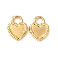 Ion Plating(IP) 304 Stainless Steel Pendants, Heart Charms, Real 18K Gold Plated, 18x14x3mm, Hole: 4.5x5mm(STAS-L268-037G)